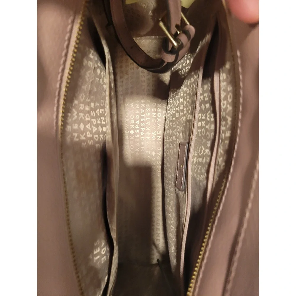 Kate Spade New York Pink Pebbled Leather Satchel Crossbody Handbag Gold Hardware